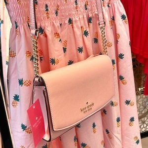 Kate Spade Staci Small Flap Crossbody Chalk Pink